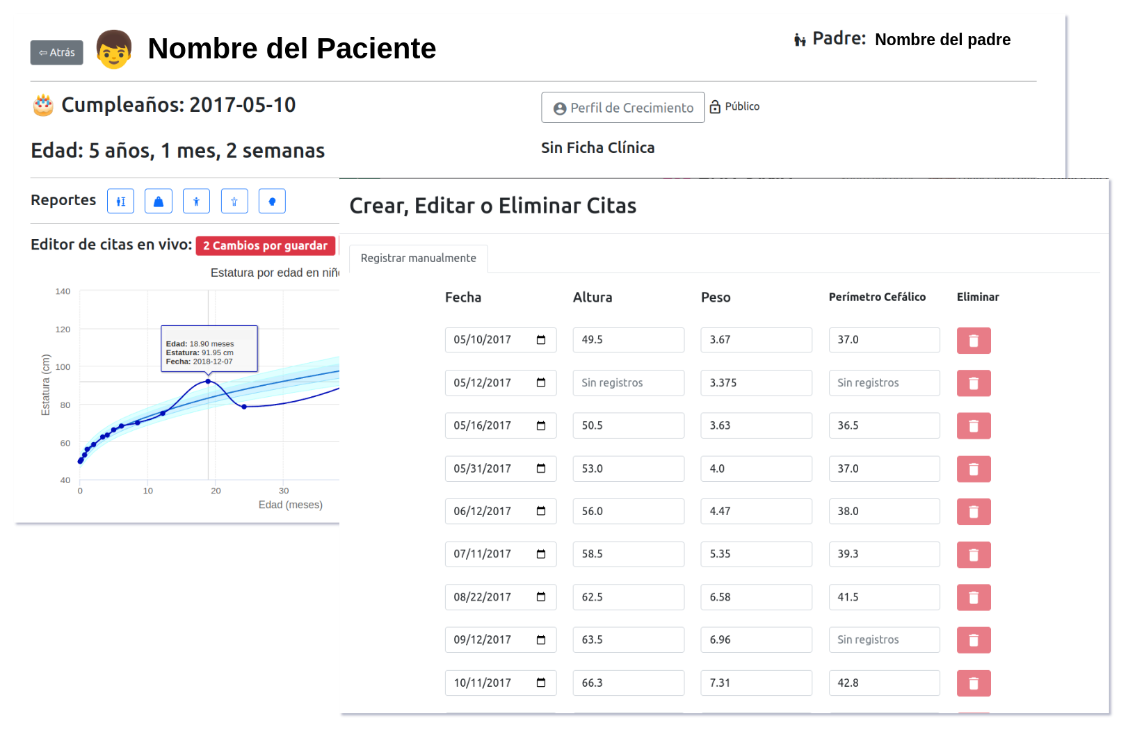 Registra las mediciones
